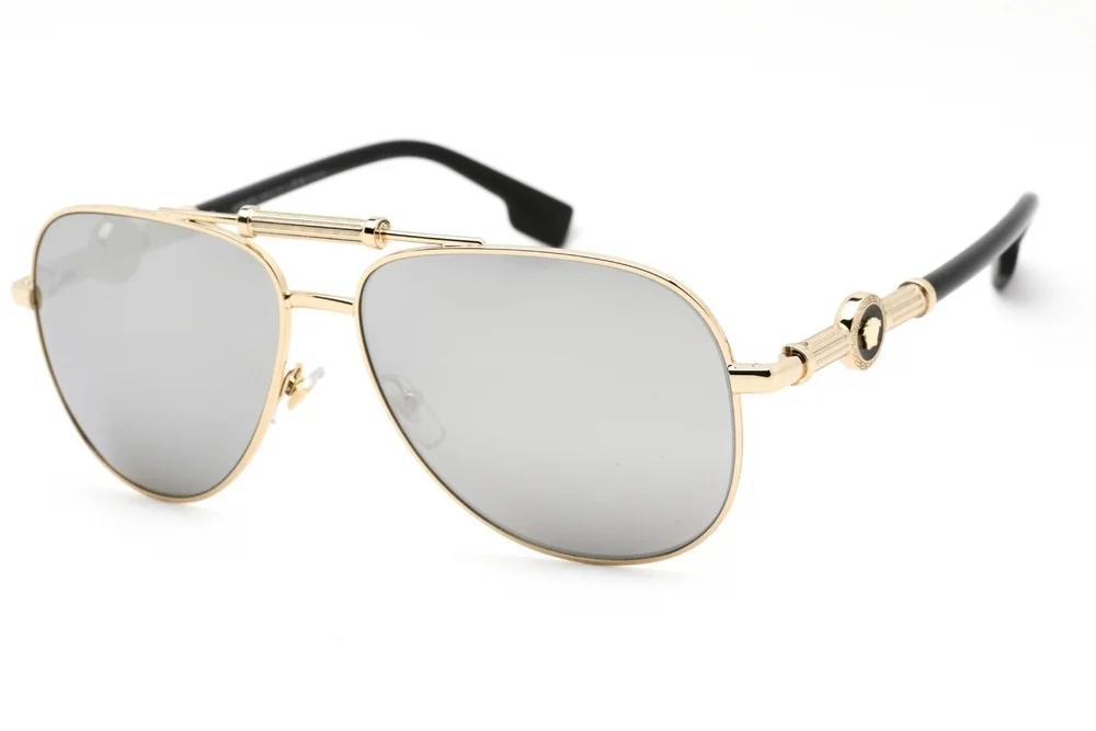 NWT Versace 0VE2236-1002Z3 Gold Aviator 59mm Sunglasses